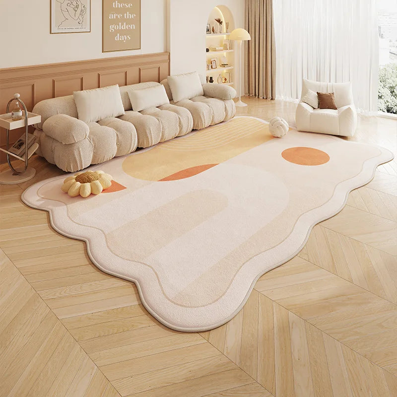 Living Room Large Area Light Luxury High End Building Block Carpet Fluffy Soft Bedroom Carpets Rainbow Square Thickened Rug 러그