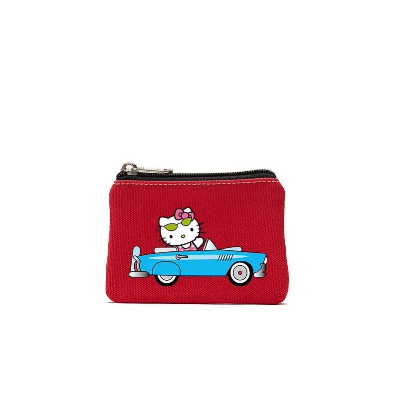 Cartoon Hellos Kittys Coin Purse Canvas Bag Card Bag Simple Fabric Coin Small Bag Cotton Storage Bags for Children's Gifts