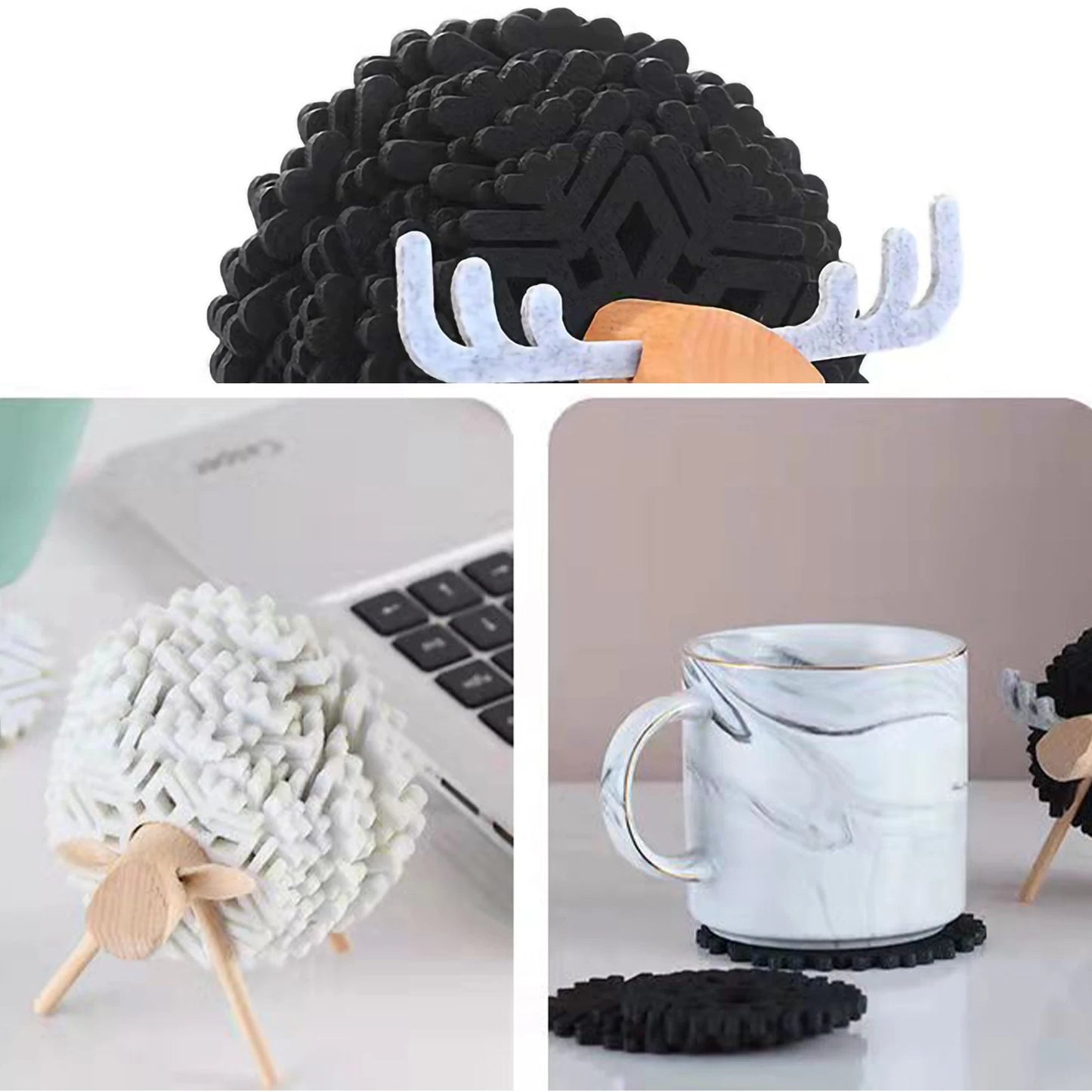 Hemasa Felt  Snowflake Shape  Coffee Coaster