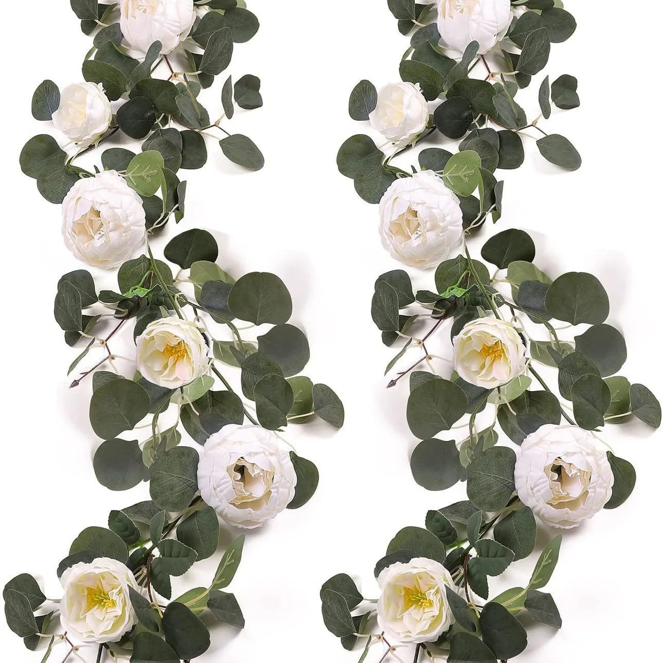 Tejesa Artificial Peony Flowers Eucalyptus Garland Floral Greenery Vines for Wedding Arch Table Wall Backdrop Party Home Decor