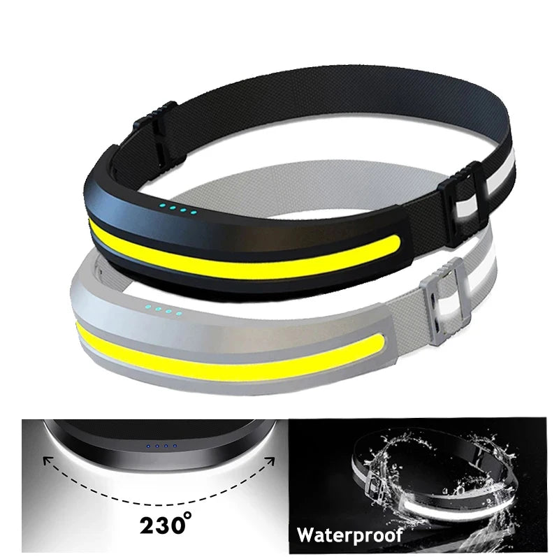 Hemasa Powerful Portable COB Headlamp USB Rechargeable Red and White Light Work Light Outdoor Camping Fishing Floodlight Headlight