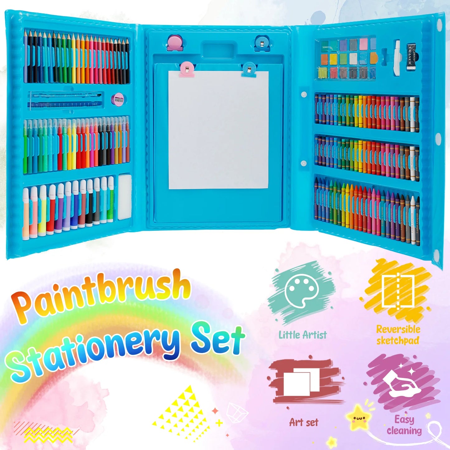 208Pcs Art Supplies Colorful Drawing Art Kit Non Toxic Painting Drawing Art Kit Safe Art Kit Cute Painting Kit for Kids Boys
