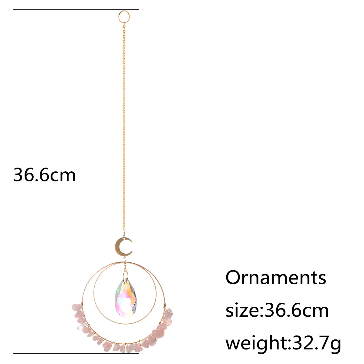 Crystal Suncatcher for Car Rainbow Prism Window Garden Decoration Outdoor Natural Stone Sun Catcher Crystal Gemstone Home Decor