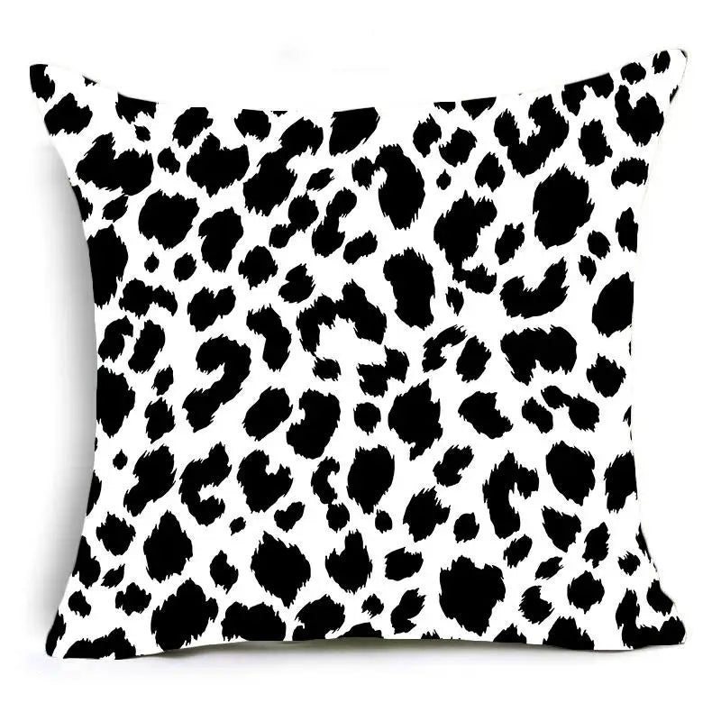 Hemasa  Animal Print Throw Pillow Case /Leopard Tiger Zebra Cow Snake Cushion Covers for Home Sofa Chair Decorative Pillowcases