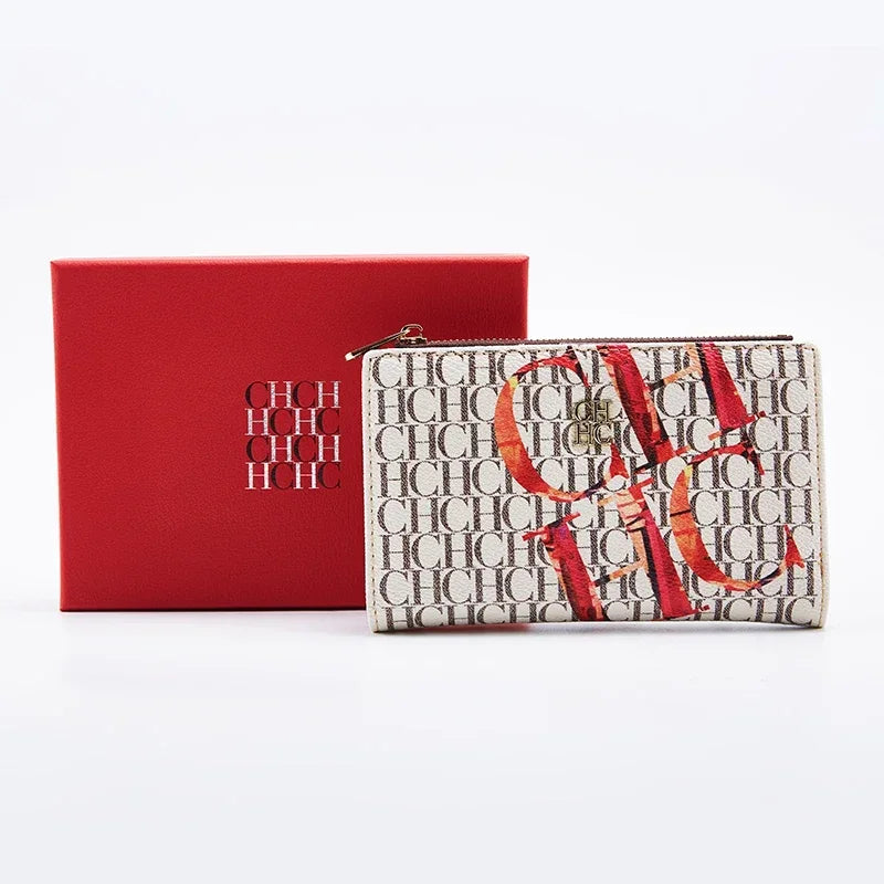 CH New Fashion Simple Card Holder Bag Luxury Brand Printed Women's Long Wallet Vintage Classic PVC Material 2025