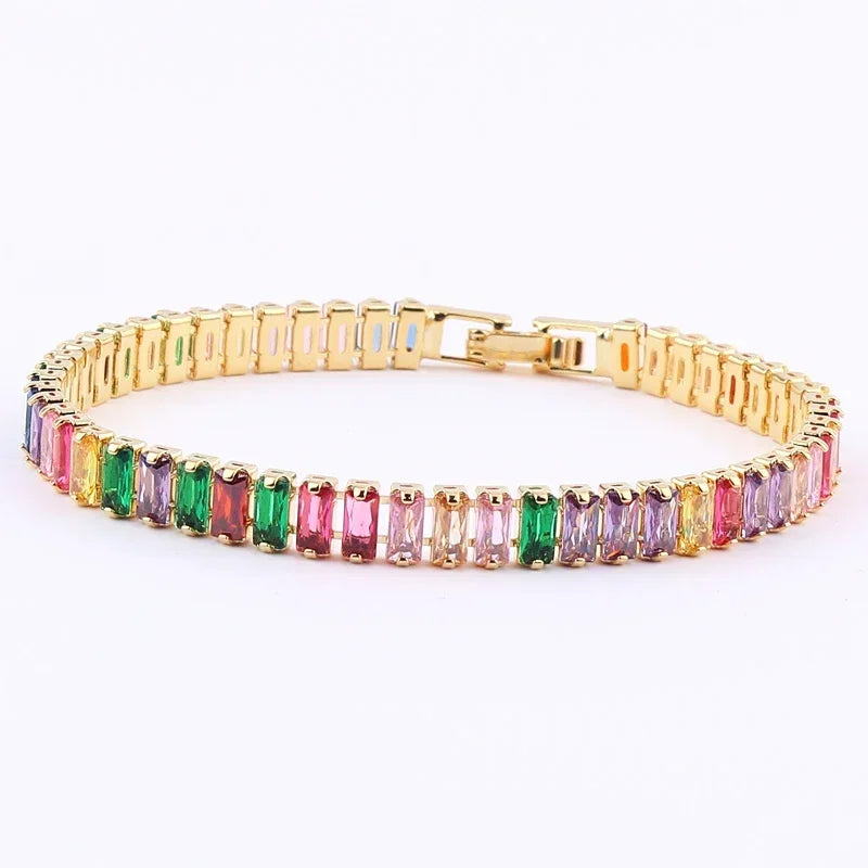Hemasa Pink colour Cubic Zirconia Tennis Bracelets for Women/Girls