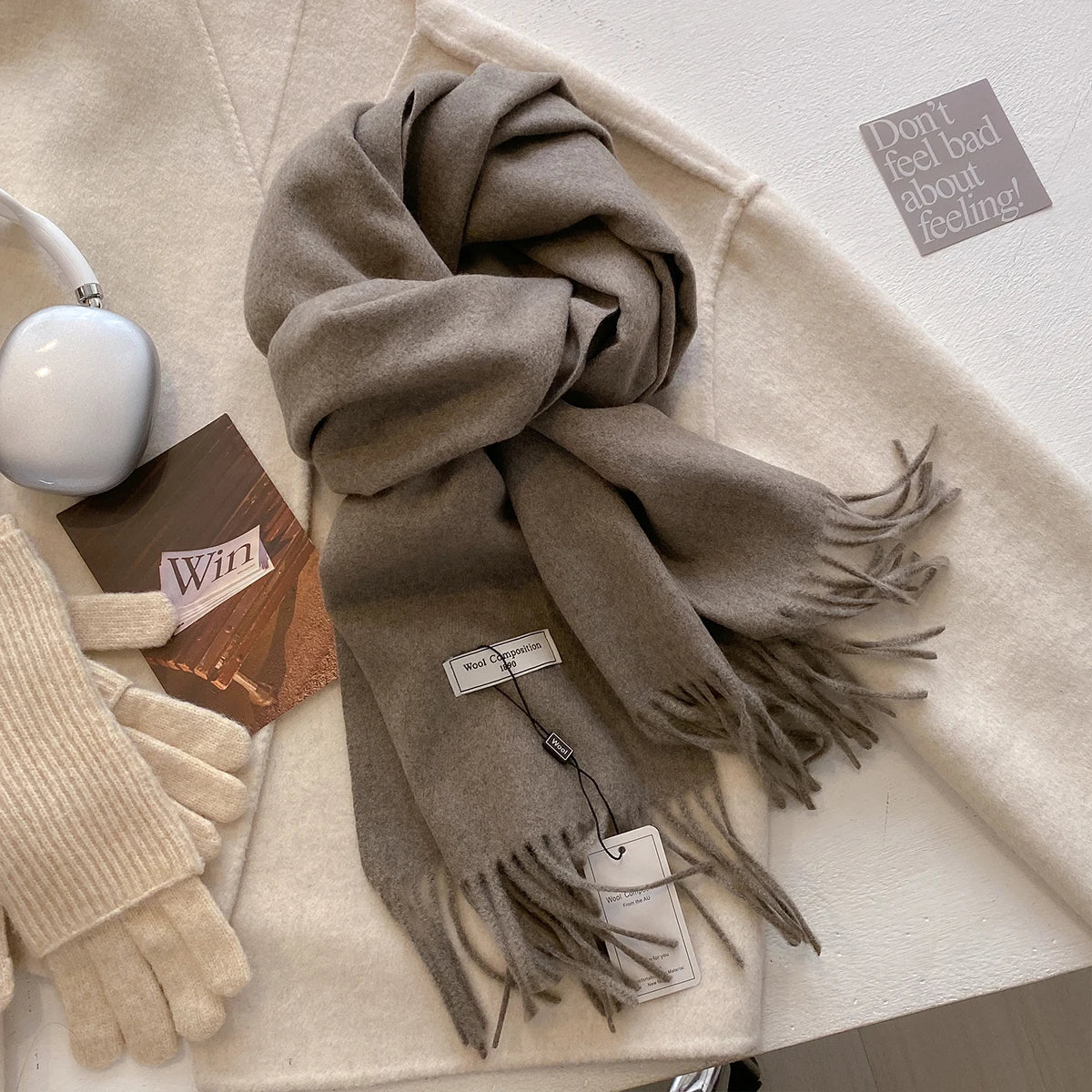 New 26 Color Winter Scarf For Women Long Warm Cashmere Scarves Hijab Solid Lady Shawl Wrap Female Pashmina Bandana Head Scarfs