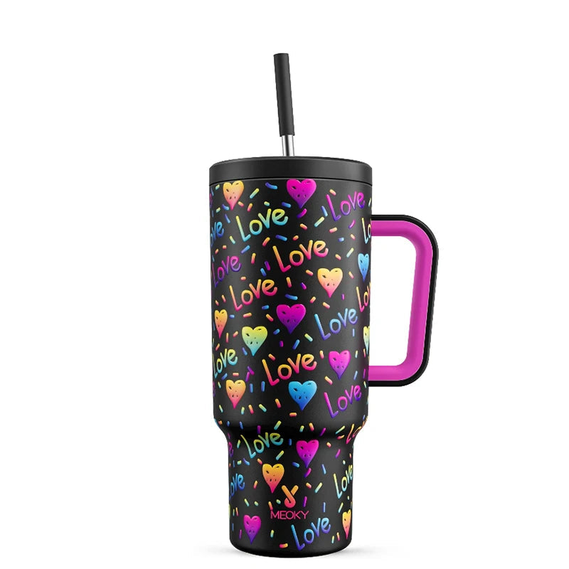 Hemasa  1PC 40oz Tumbler Straws Cup With Lids Drinkware Juice Bottle/ Double Wall Stainless Steel Cups Gift