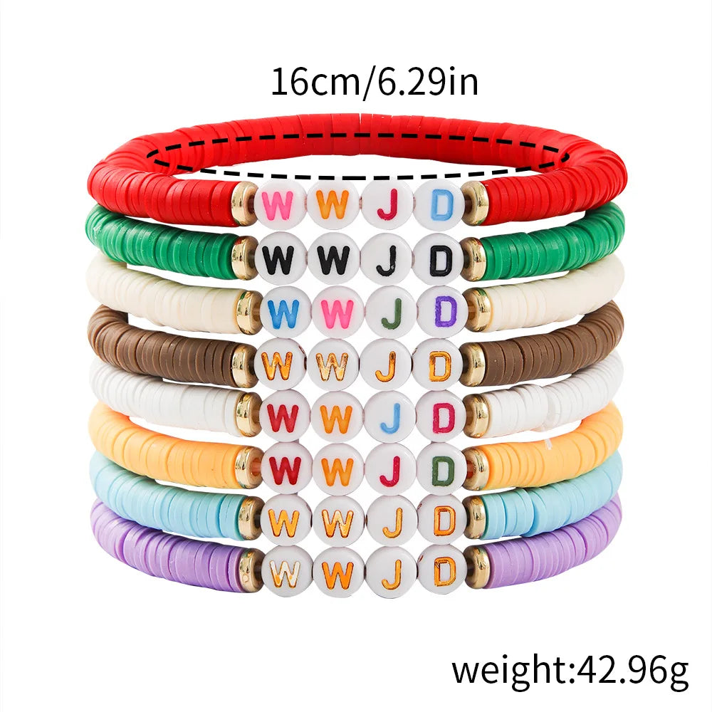 Hemasa 8pcs/set  Polymer Clay Beads Bracelets  for Women