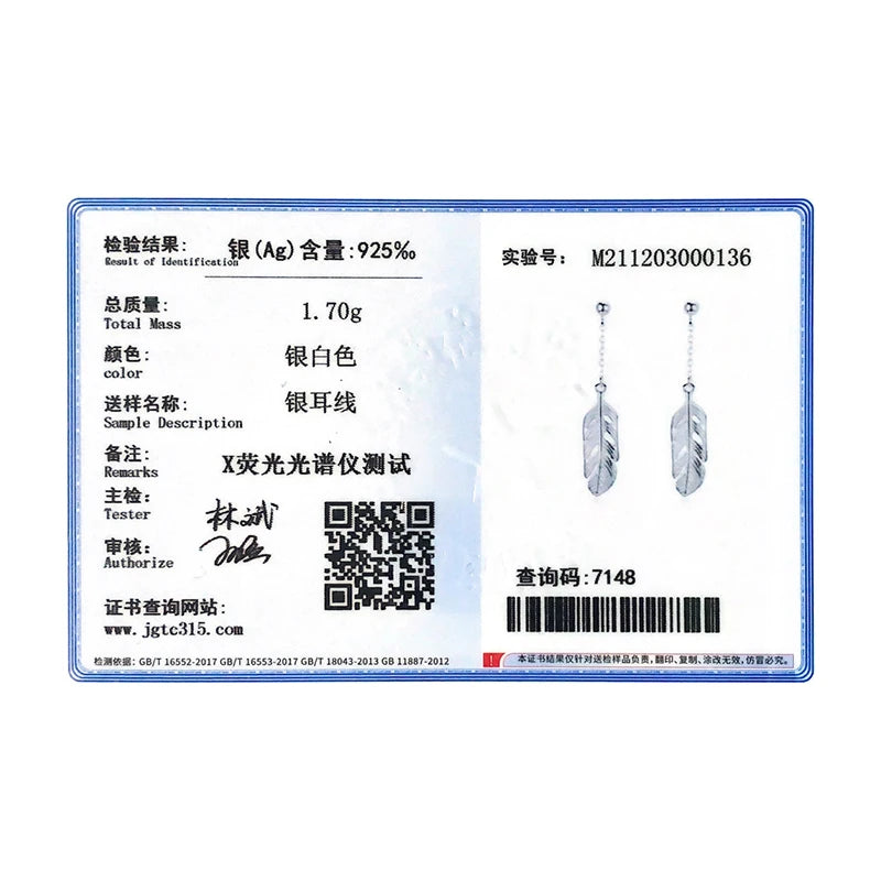 Modian 100% Real 925 Sterling Silver Swing Leaves Lucky Drop Earrings Fashion Leaf Dangle Ear For Women Fine Jewelry Accessories
