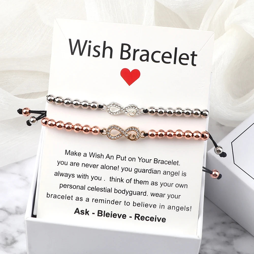 Women Zircon Charms Beaded Bracelets Classic Gold/Siver Color Hematite Round Beads Braid Bracelets Friendship Party Jewelry Gift