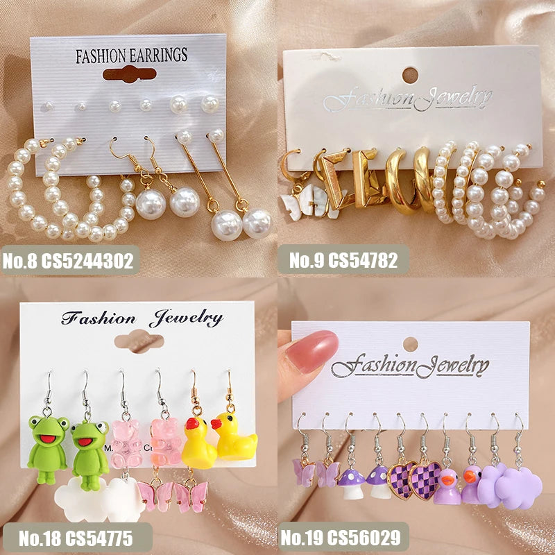 Hemasa Gold Colour Acrylic Pearl Twist  Earrings for  Women