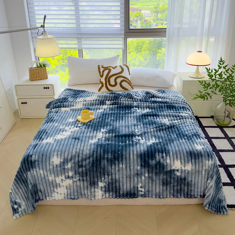 Single/Queen/Super King Thicker Fleece Throw Blanket for Bed or Sofa , Soft Plush Blanket