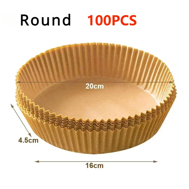 Tejesa Air Fryer Disposable Baking Paper Liner Non-Stick Mat Steamer Square Round Parchment for Microwave Oven Kitchen Cookers (20CM-Square, 200PCS)