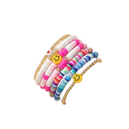 Hemasa  Korean Style Colorful Polymer Clay Beads Bracelet / Hand Accessories Girls Party Jewelry Gifts