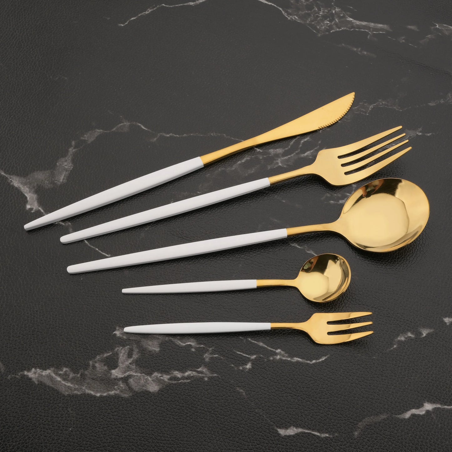 Hemasa 6Pcs Mirror White Gold Tea Spoon Dessert Ice Cream Stainless Steel Spoons Stirring Coffee Spoon Kitchen Accessories Flatware