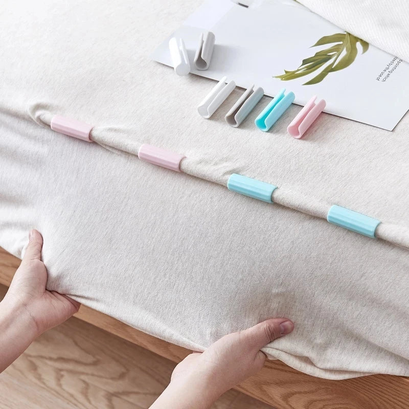 Hemasa 12PCS BedSheet Clips Plastic Holders  Clamp Quilt Bed Clipper Cover Grippers Fasteners Mattress Holder for Sheets Home