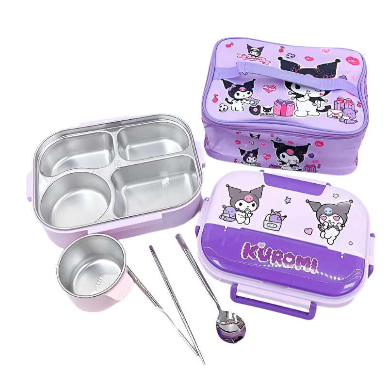 Hemasa Kuromi melody Stainless Steel Bento Lunch Box Bags Meal Prep Hello Kitty Containers Lunch Enfant Lunch Pack for Kids