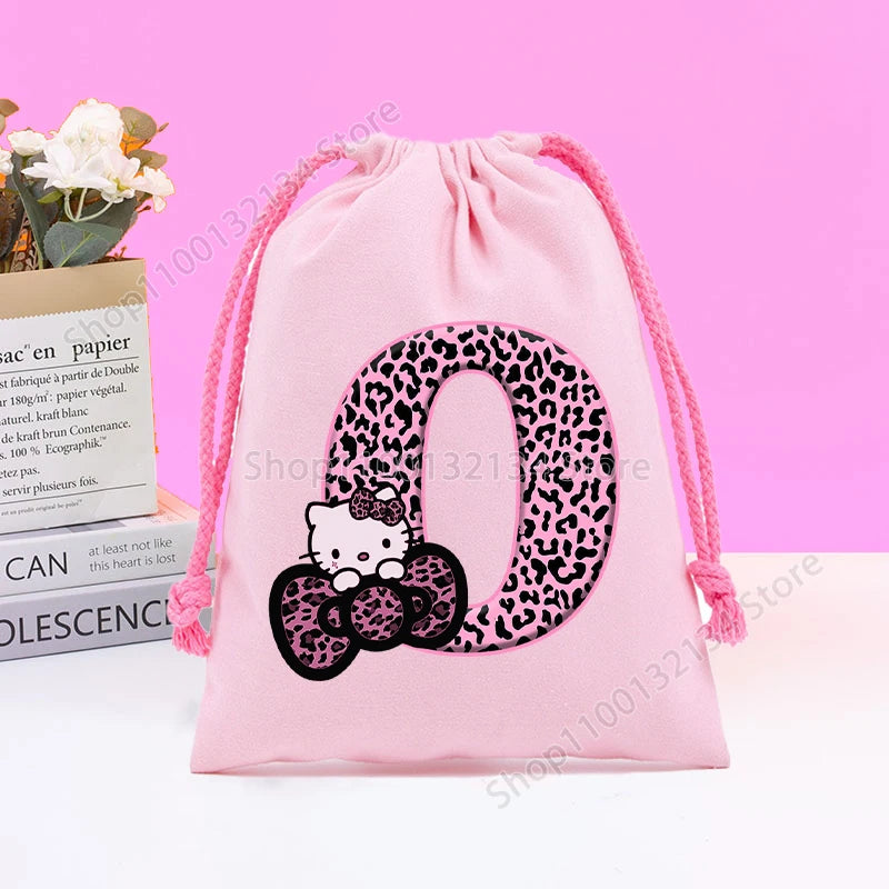 Sanrio Hello Kitty Drawstring Bagfor  Kids /Anime Letter Printed Bags Cookies Candy Storage Bag Wedding Jewelry Gift Bag