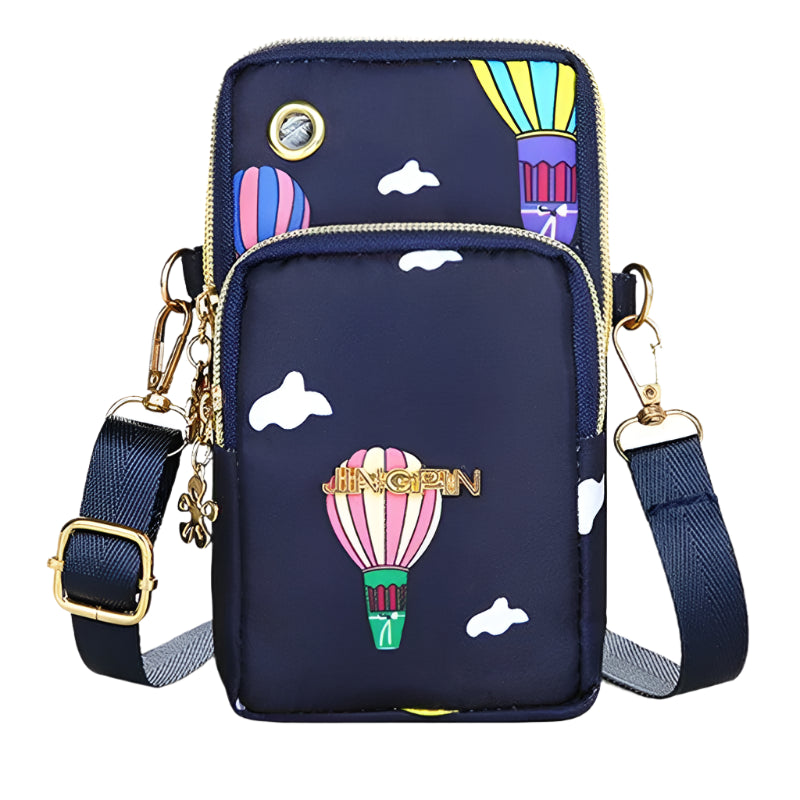 Hemasa Mobile Phone Bag Women's Crossbody Mini Bags /Neck Hanging Running  shoulder Bag 3 Layer Wallet