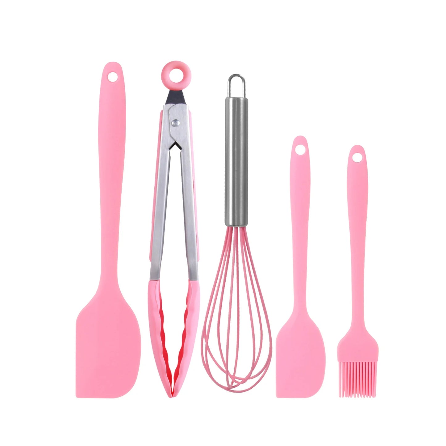 Hemasa 5pcs Food Grade Silicone Baking Utensils Set Spatula Set Non-stick HeatResistant Silicone Cookware Durable Cooking Kitchen Tools