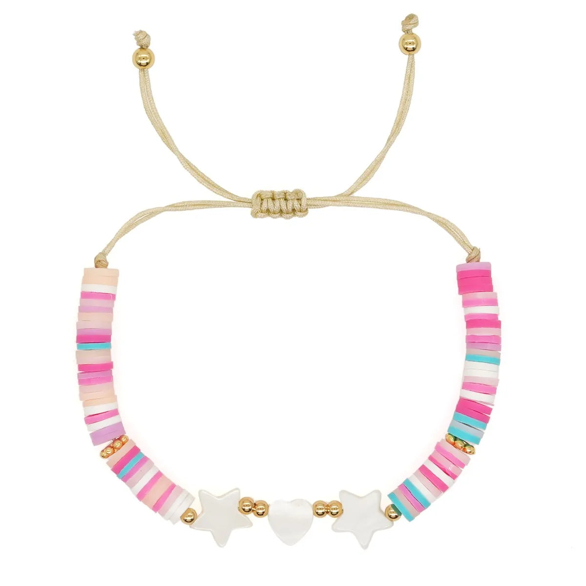 Go2boho Summer Beach Beaded Bracelet  Women Heishi Jewelry Sets Shell Star Heart Daisy Charm Gold Plated Bead Imitation Pearl