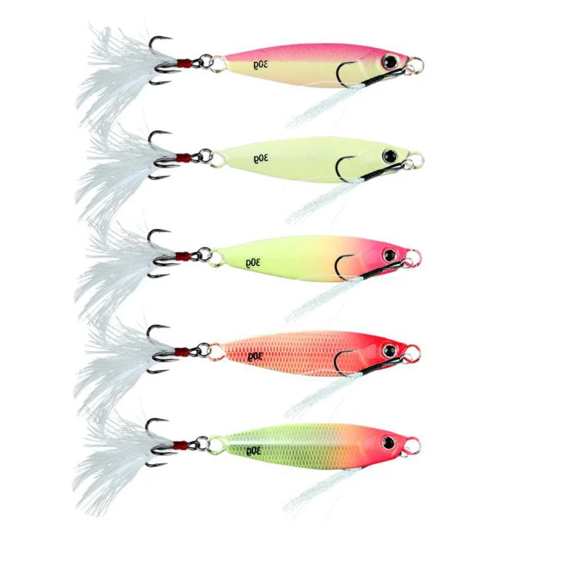 Tejesa Luminous Jigging Lure for Long CastingJIG 7g- 30gFeather Hook Sea Fishing Floating Shore Mackerel