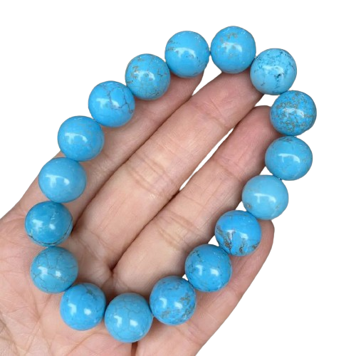 Hemasa Natural White Howlite Blue Turquoise Stone Beaded Bracelets Women