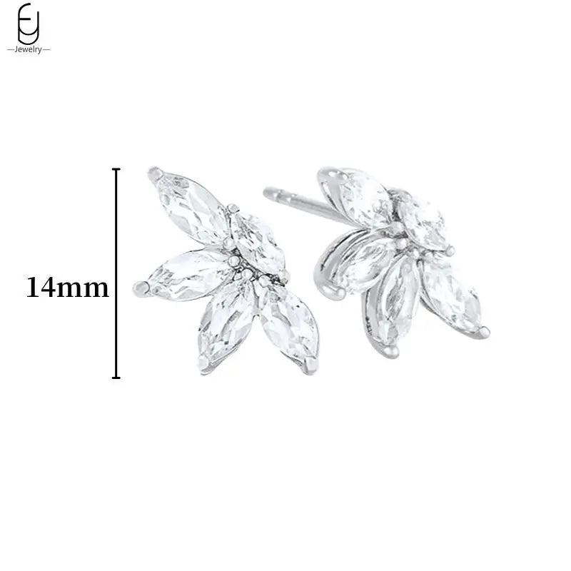 Hemasa 925 Sterling Silver Ear Buckles Fashion Hoop Earrings /White Crystal Luxury Women's Earrings Wedding Women's Jewelry Premium Gift