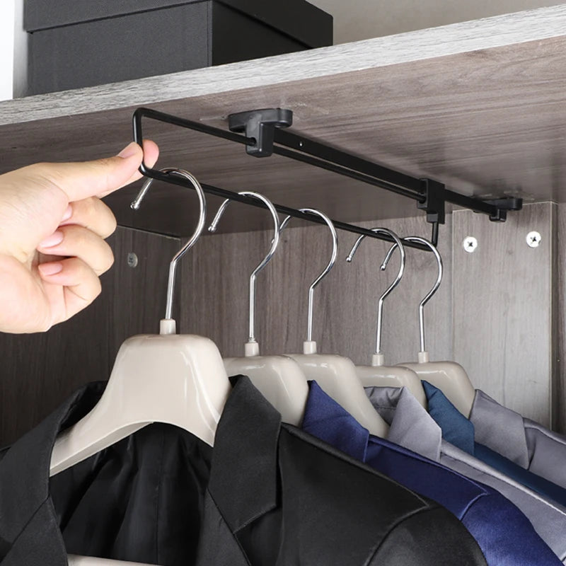 Hemasa  Closet Top Telescopic Storage Rods Closet Interior Pants Clothes Organizer Partition Hangers
