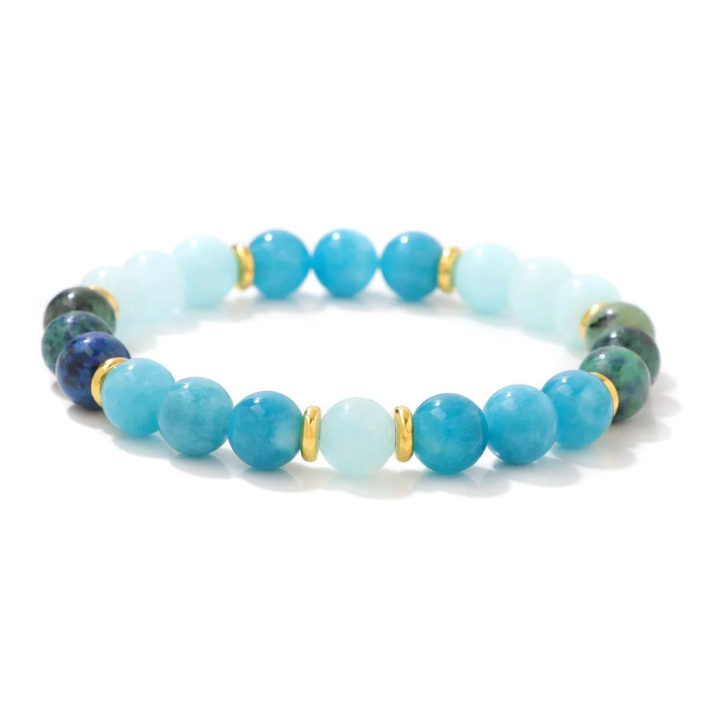 Tejesa Natural Stone Tiger Eye Bracelets For Men Women Lava Black Onyx Labradorite Yoga Elastic Bracelet Good Luck Money Health Jewelry