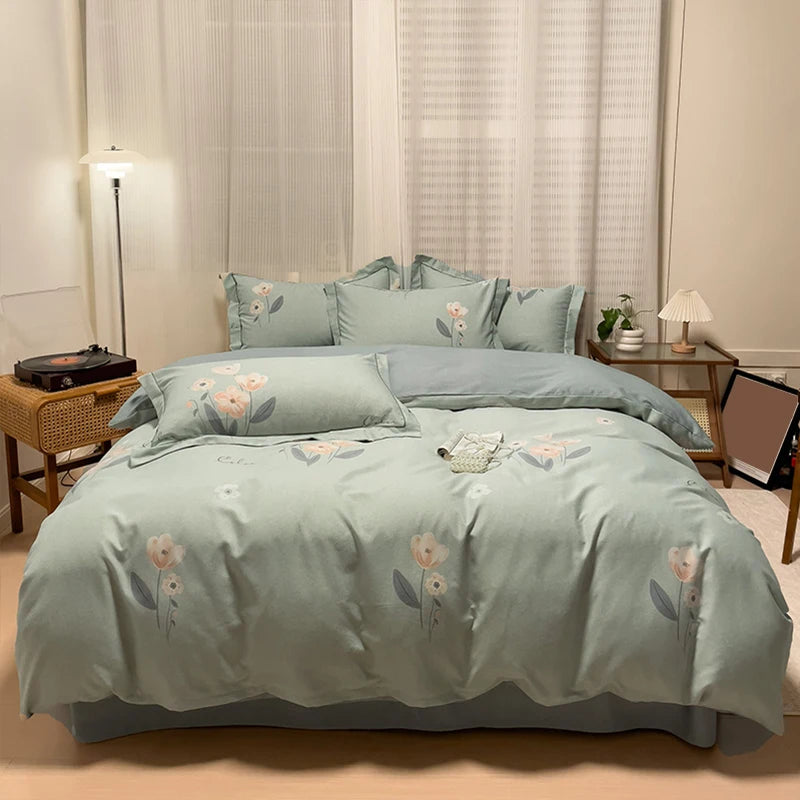 Hemasa 100% Cotton Duvet Cover  Zipper Closure  Bedding  Brushed Quilt Cover