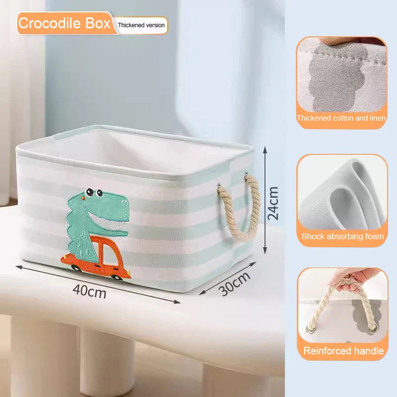Hemasa Folding Storage Basket Linen Storage Fabric Wardrobe Office Bedroom Closet Toys Laundry Basket With Handle