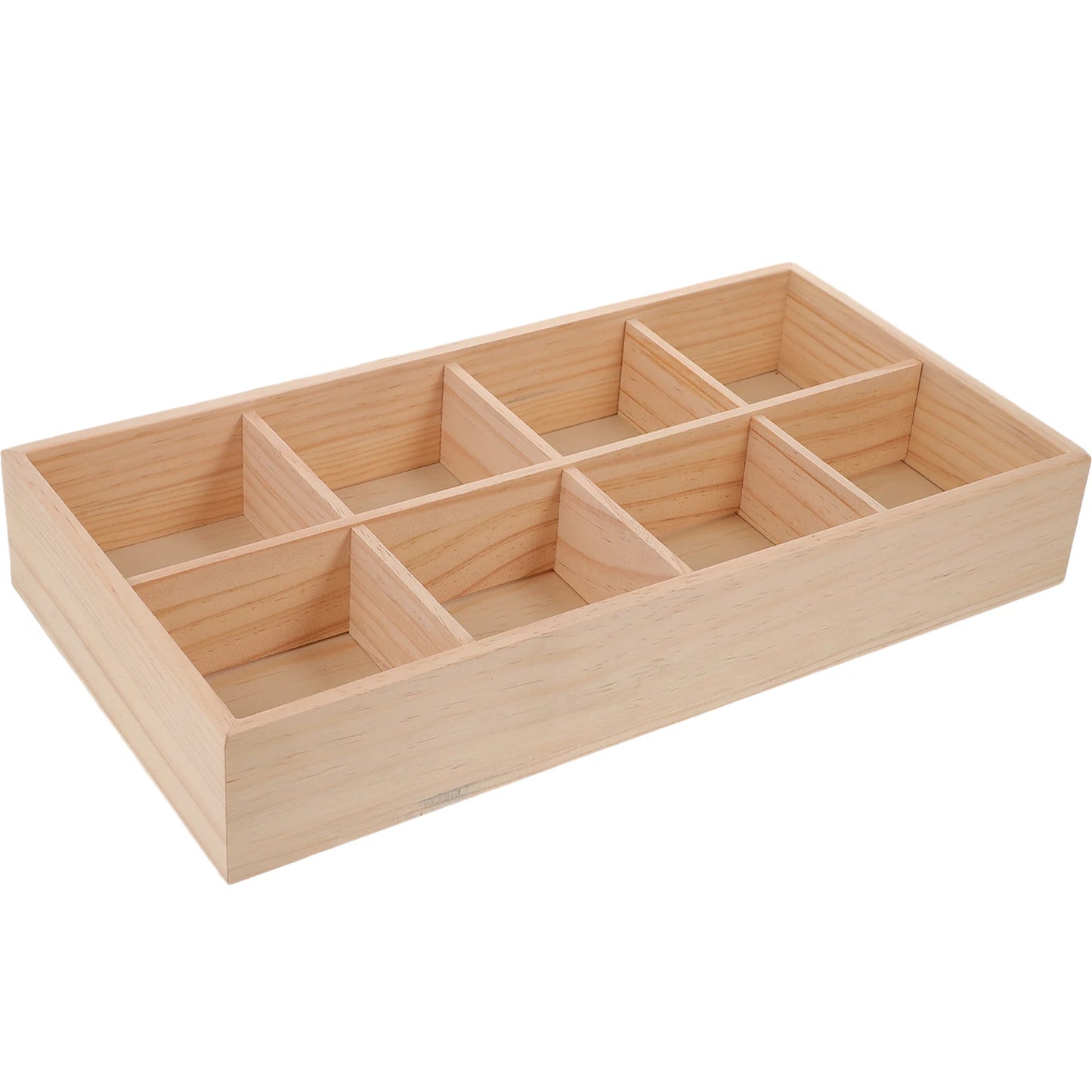 1pc Wooden Divided Storage Box Tea Bag Food Container Compartment Snack Candy Box Dried Fruit Serving Tray Sugar Packet Holder