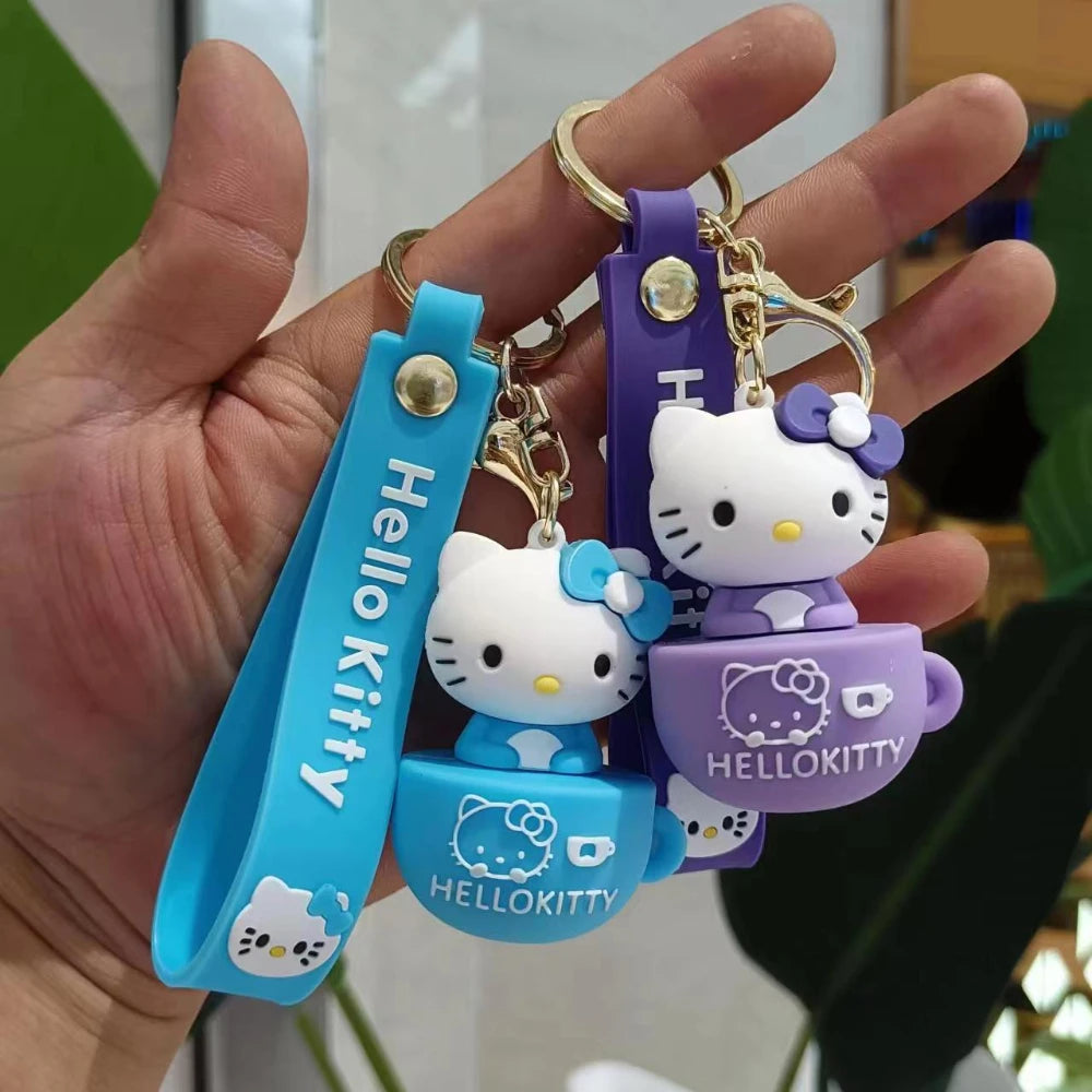 Sanrio Hello Kitty Key Chain Women Cute Cartoon Kuromi Keychain Girl Schoolbag Shoulder Bag Car Keyring Kid Children Kawaii Gift