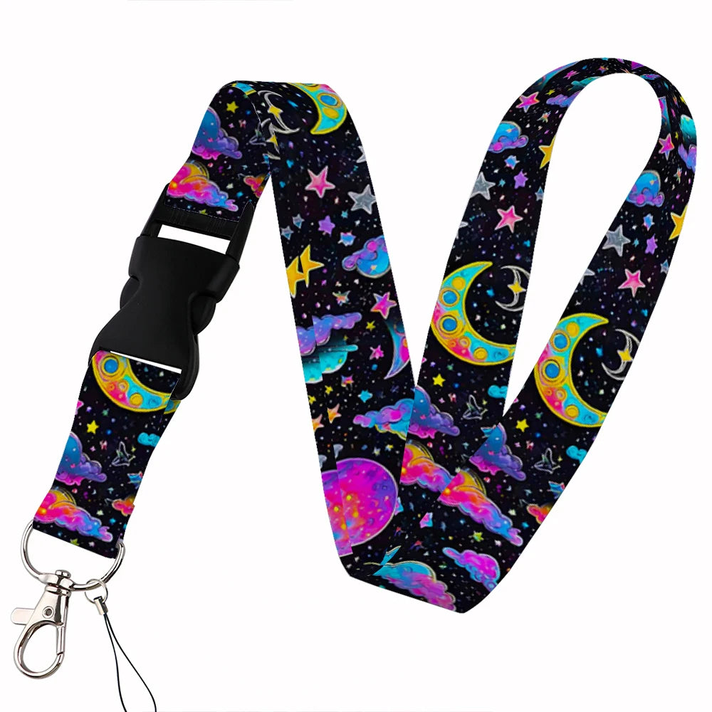 Tejesa Starlit sky Lanyard Keys Chain Badge Holder ID Credit Card Pass Hang Rope Lariat Mobile Phone Charm