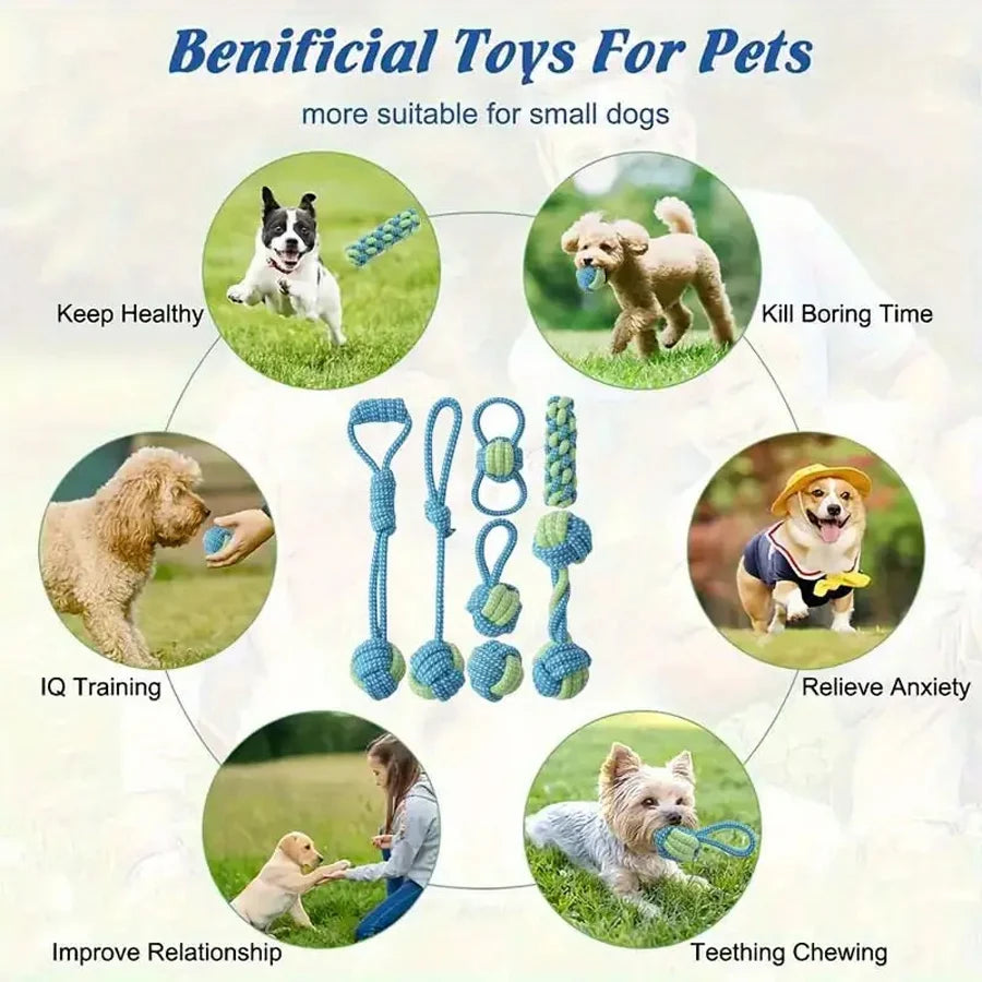 Tejesa [1/7 Pack] Dog Tug Rope Toys, Strong Durable Chew Toys for Aggressive Chewers, Interactive Fetch Toys for All Size Dogs