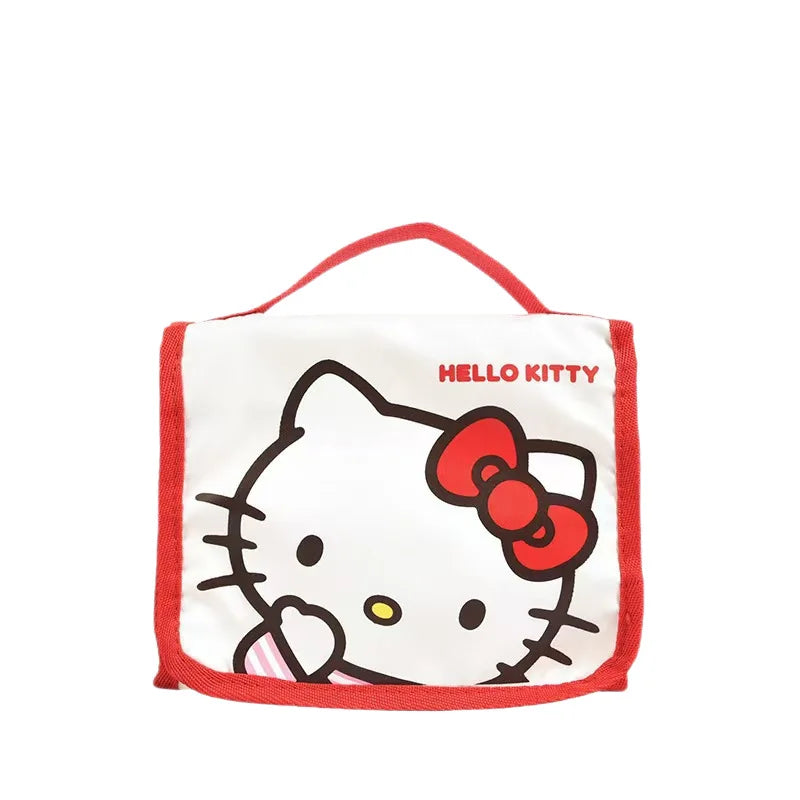 Hello Kitty Large Capacity Foldable Makeup Bag Cute Travel Cosmetic Organizer Portable Toiletry Pouch Girl Christmas Gift