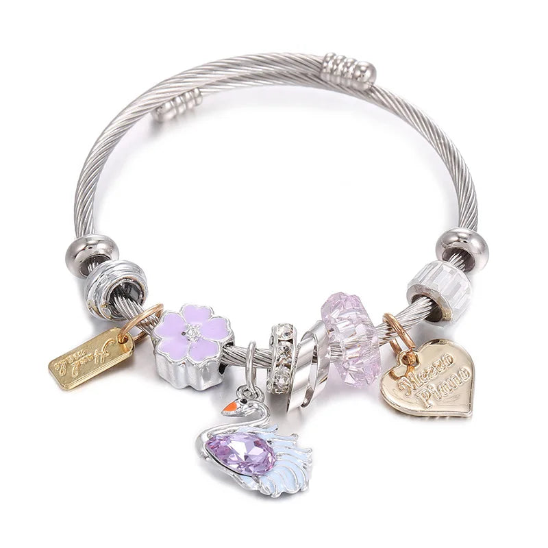 DIY Star Bracelets Woman Luxury Brand Stainless Steel Jewellery Accessory Couple Bracelet
