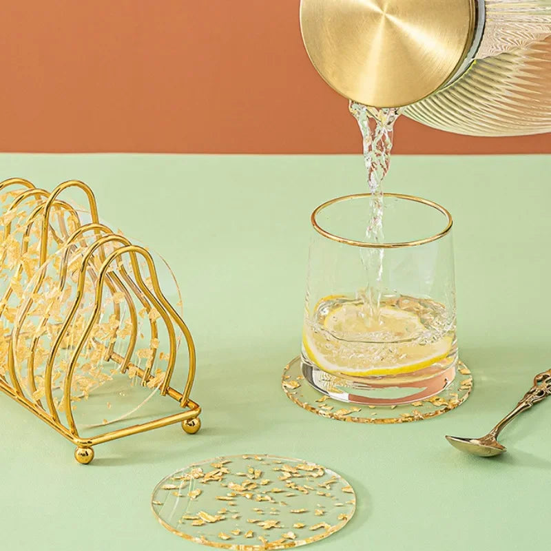Hemasa Silicone Cup Coaster with  Gold Foil Decor
