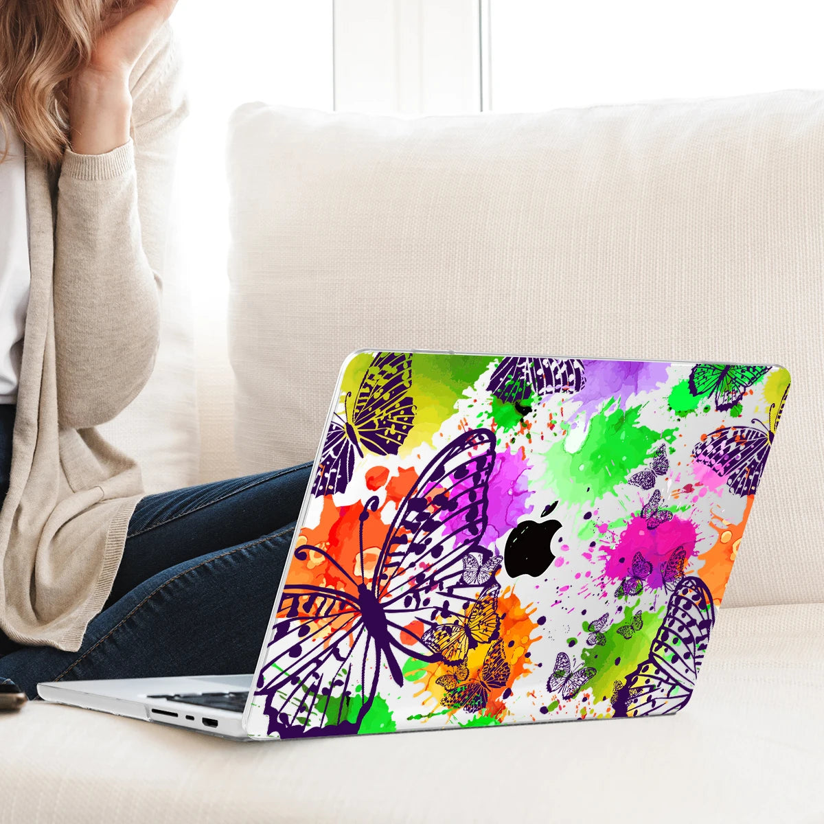 Hemasa Colorful Butterfly Hard case for Macbook M4 A3401 Pro 2023 M2 Air Pro 13 2022 A2338 A2681 A2337 M1 Pro 14 16 A2779 M2 Air 11 12