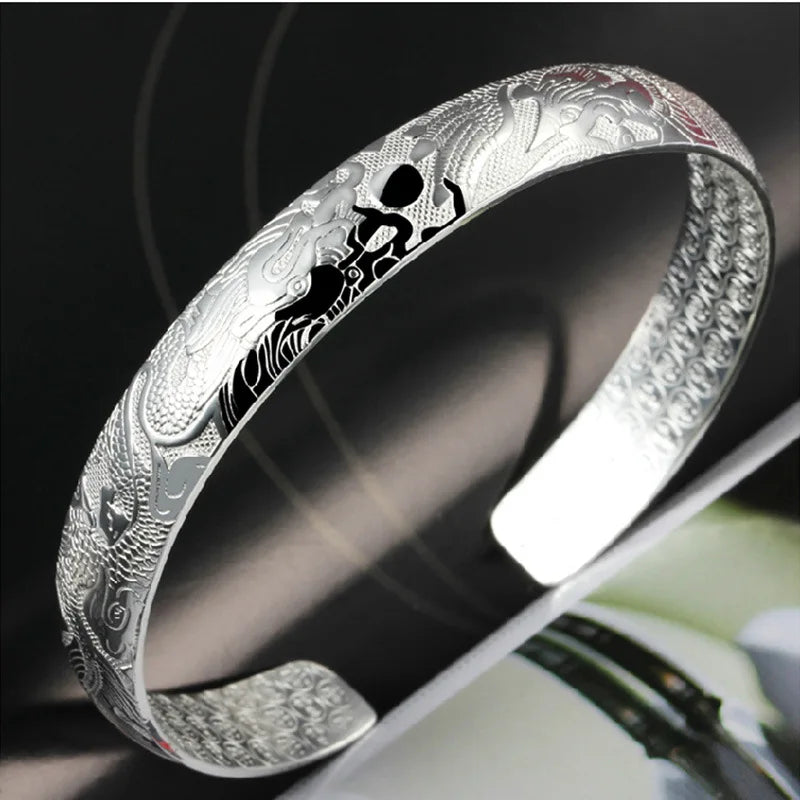 Fashion 925 Sterling Silver Phoenix Bangles For Women Bracelet Luxury Jewelry Accessories Wholesale  Items GaaBou