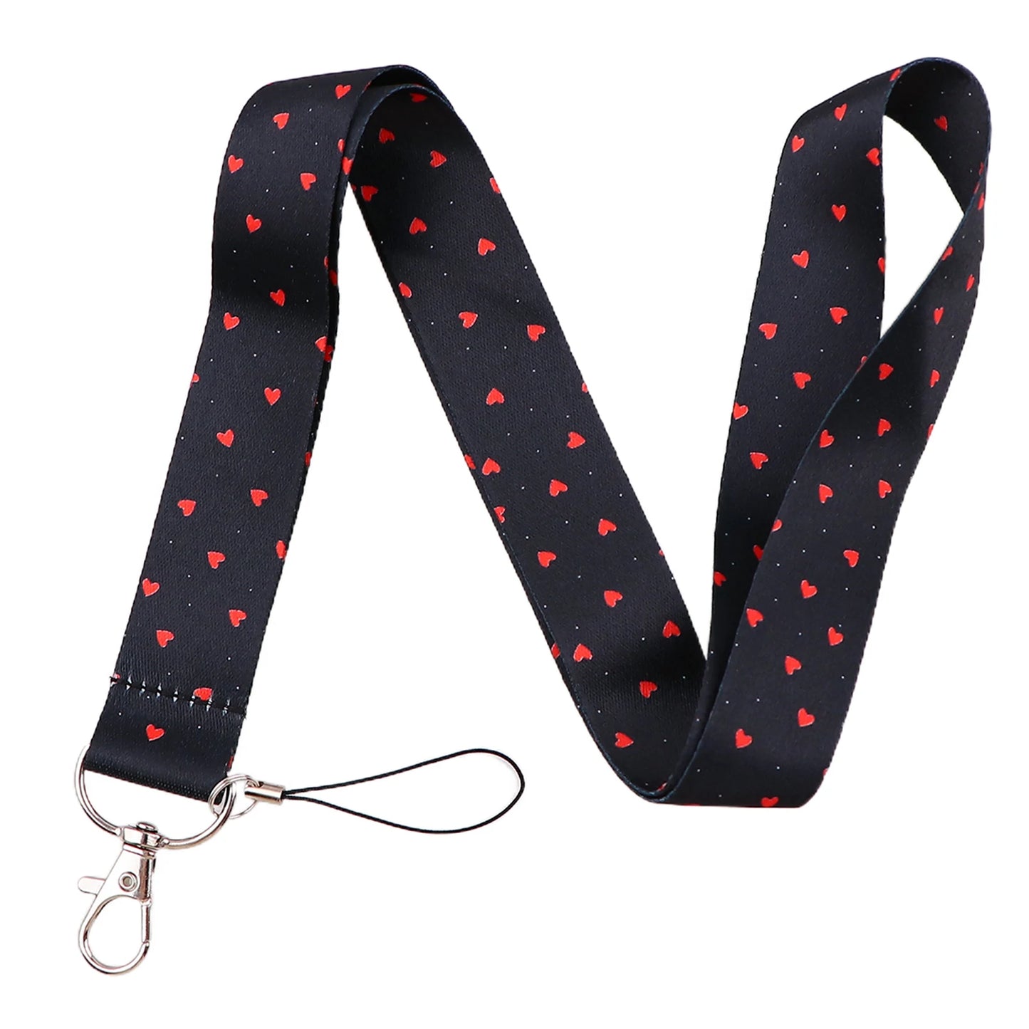 Tejesa Heart Lanyard Simple Style Neck Strap for Key ID Card Cell Phone Straps Badge Holder DIY Hanging Rope Neckband Accessories