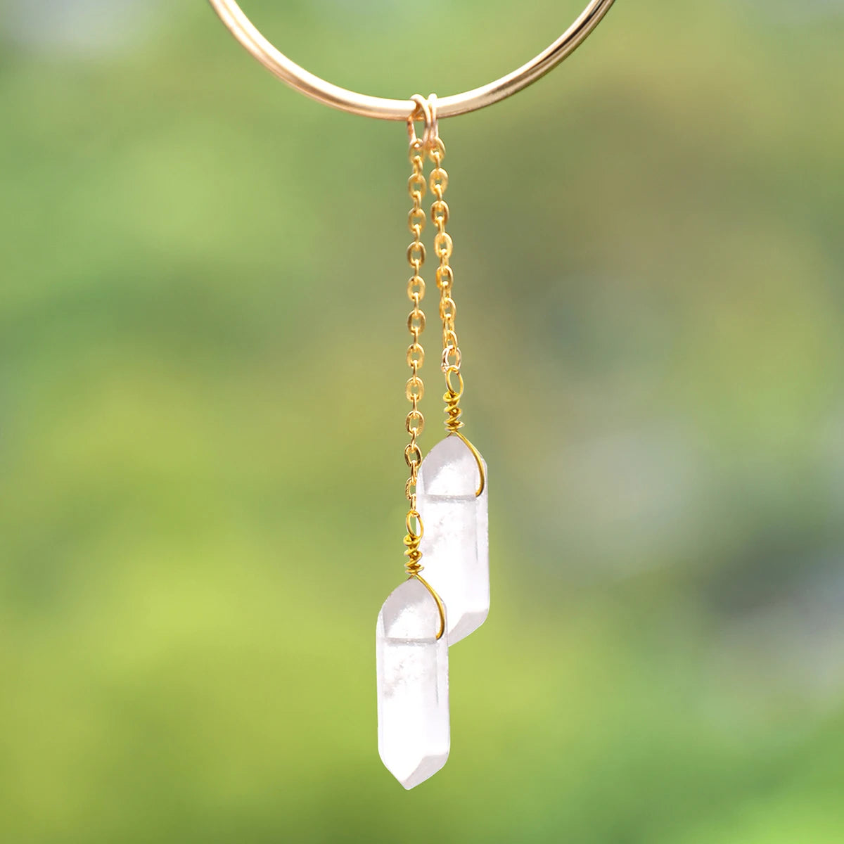Hemasa Moon Suncatcher Car Crystal Pendant Hanging Prism Clear Quartz Reiki Healing Crystal Sun Catcher Ornament Home and Garden Decor