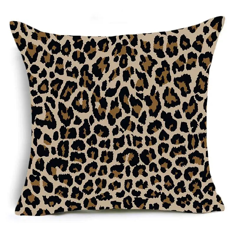 Hemasa  Animal Print Throw Pillow Case /Leopard Tiger Zebra Cow Snake Cushion Covers for Home Sofa Chair Decorative Pillowcases