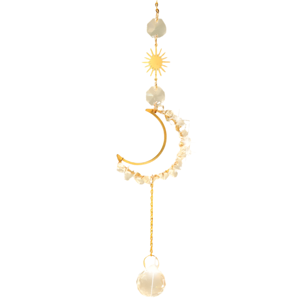Hemasa Crystal Suncatcher Glass Ball Pendant Window Hanging Sun Catcher Moon Light Catcher Wind Chime Garden Home Decor Christmas Gift