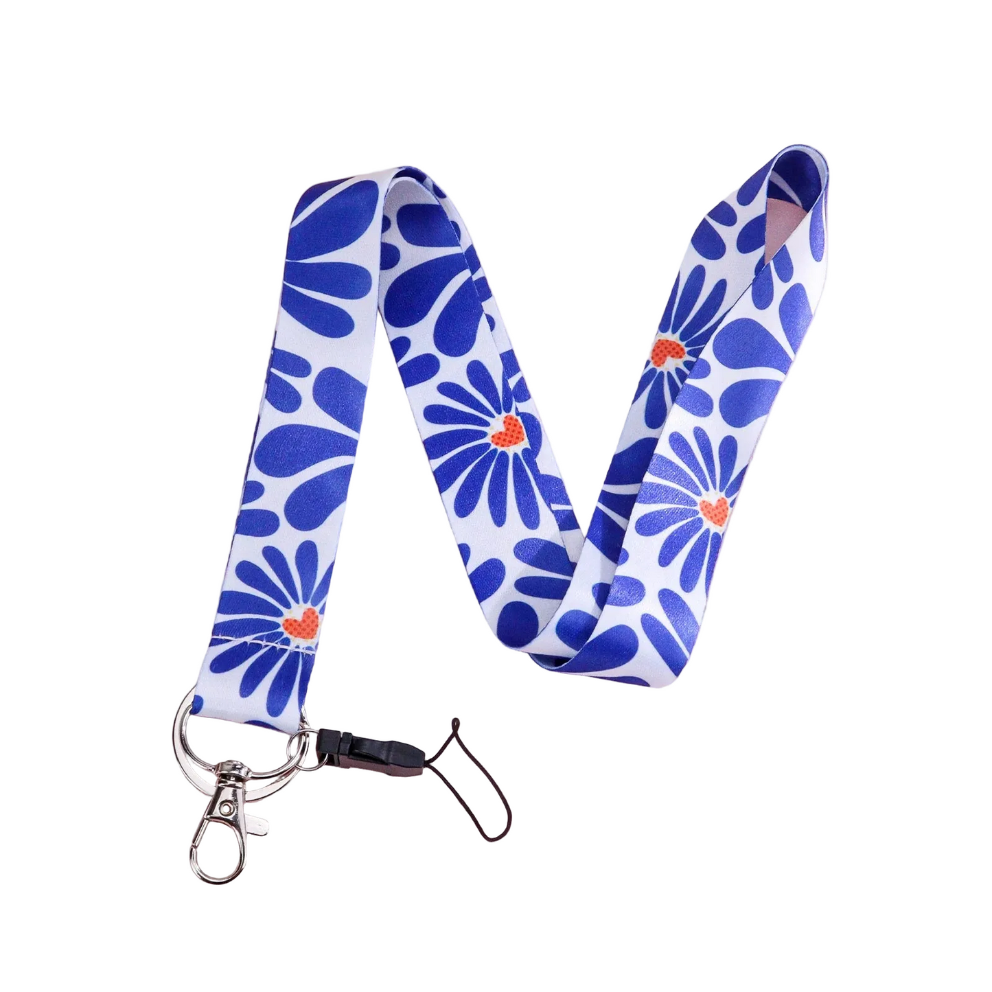 Tejesa Cell Phone Lanyard Blue Daisy Neck Lanyard for ID Card Holder Cute Flower Teacher Lanyard