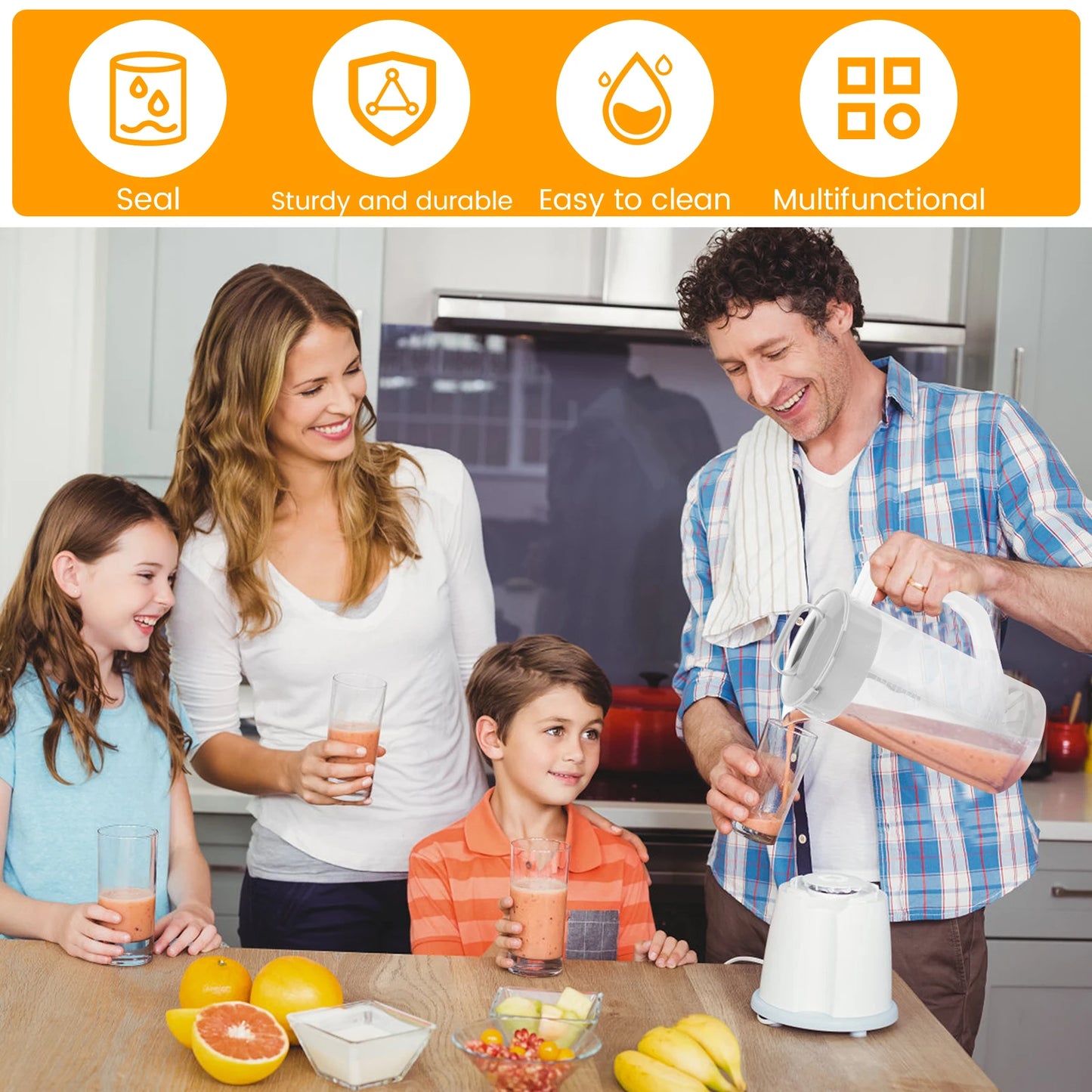 Tejesa 2L Water Kettle Mixing Pitcher Summer Juice Mixing Container Wide Mouth Pitcher Fridge DIY Beverage for Tea Milk Juice Drink Cup