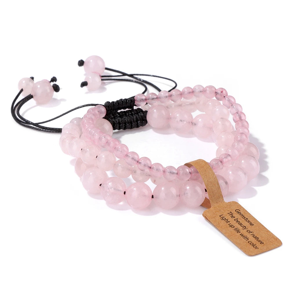 Tejesa  3pcs  Amazonite Bracelets for Women Men 4/6/8mm Beads Braided Bracelet Handmade Adjustable Wristbands Jewelry