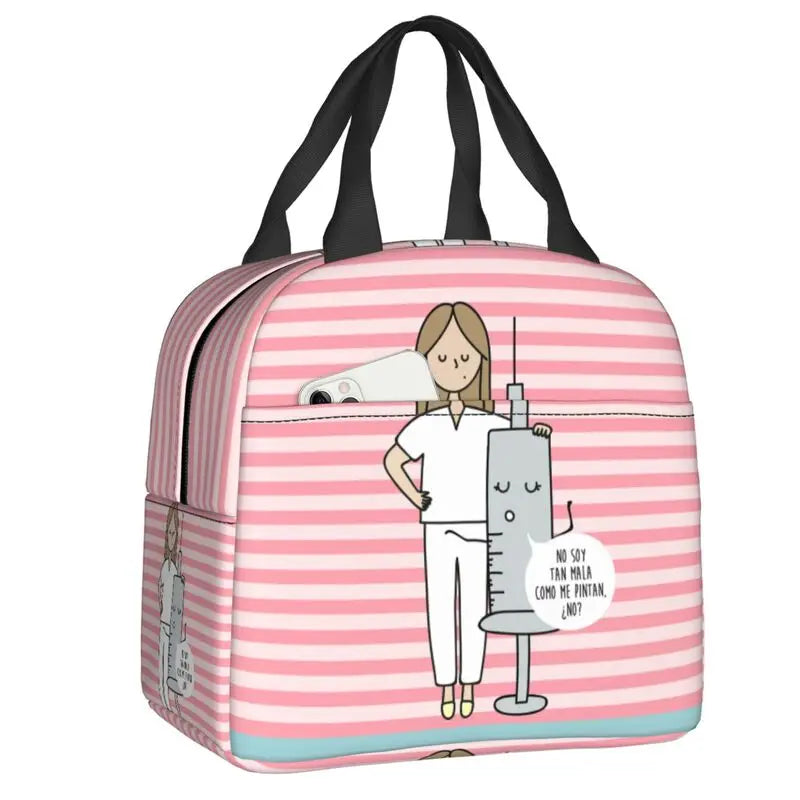 Hemasa  Nurse Lunch Bag Women Portable Cooler Thermal Insulated Lunch Box